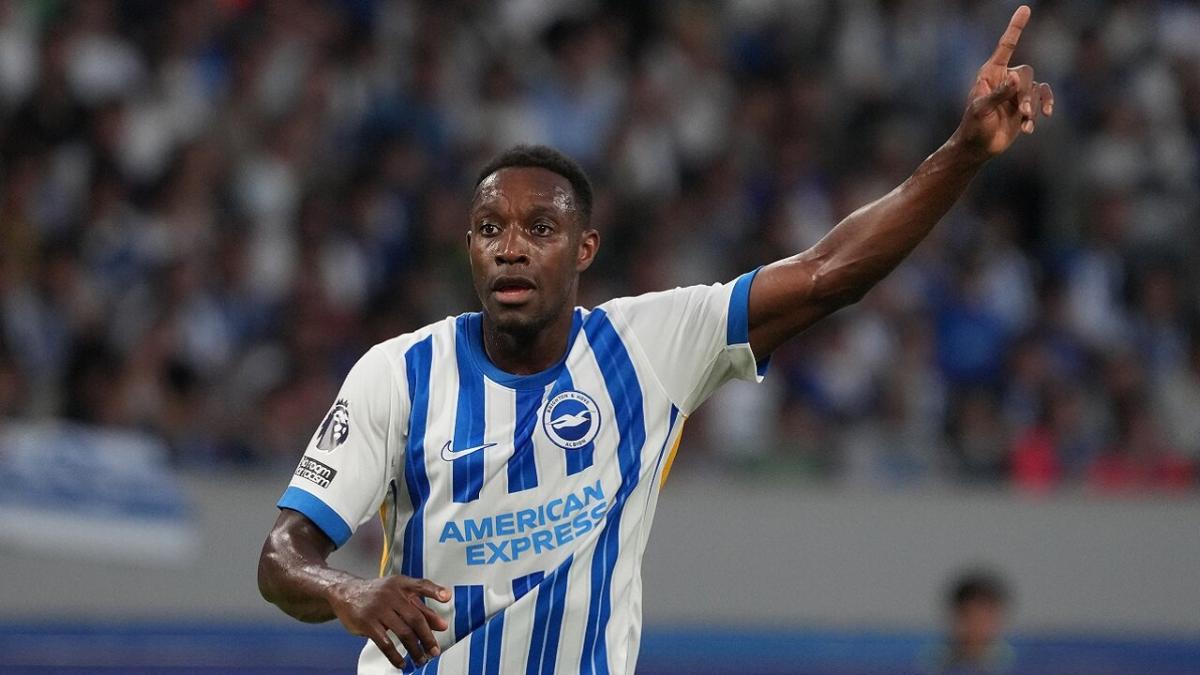 Brighton forward Danny Welbeck in action